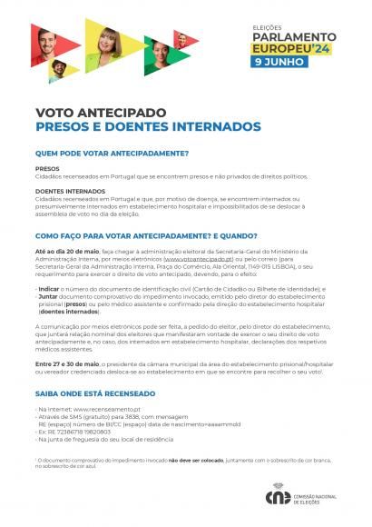 Voto antecipado - Parlamento Europeu
