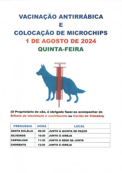 Vacina&ccedil;&atilde;o Antirr&aacute;bica e coloca&ccedil;&atilde;o de Microchips