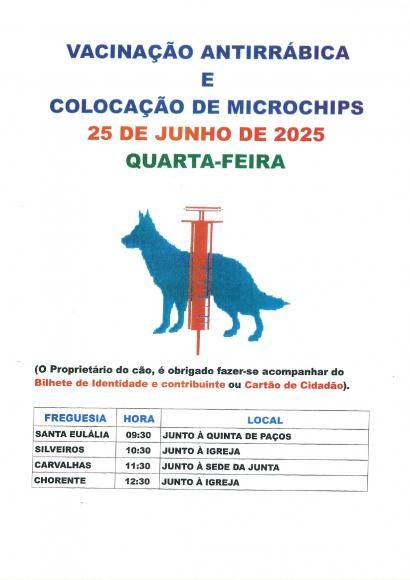 Vacina&ccedil;&atilde;o antirr&aacute;bica e coloca&ccedil;&atilde;o de Microchips