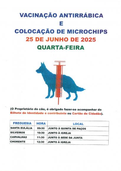 Vacina&ccedil;&atilde;o antirr&aacute;bica e coloca&ccedil;&atilde;o de Microchips