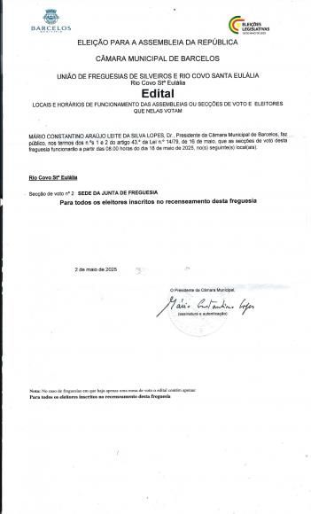 Elei&ccedil;&otilde;es para a Assembleia da Rep&uacute;blica